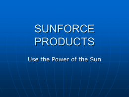 SUNFORCE PRODUCTS