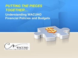 Understanding WACUHO Financial Policies and Budgets