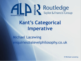 Kant’s Categorical Imperative