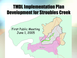 TMDL Implementation Plan Development for Stroubles Creek
