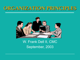 ORGANIZATION PRINCIPLES