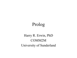 Prolog - University of Sunderland