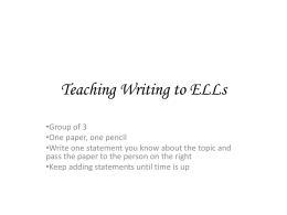 Writing for ELLs