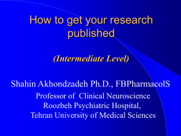 Getting your research published