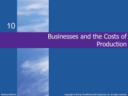 Businesses and the Cost of Production