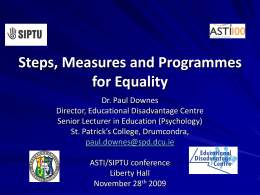 Steps, Measures and Programmes for Equality