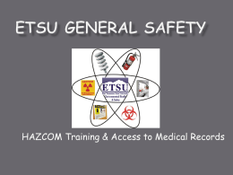 ETSU GENERAL SAFETY - Environmental Health and Safety