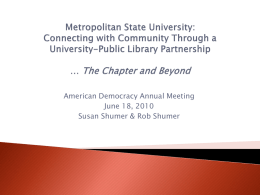 Metropolitan State University: Connecting with Community