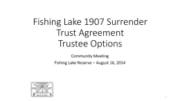 Fishing Lake 1907 Surrender Trust Agreement Trustee Options