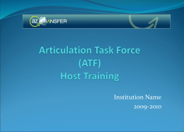 Articulation Task Force (ATF) Chair Training