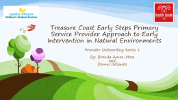 Treasure Coast Early Steps Primary Service Provider