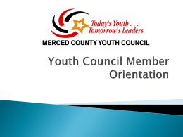 New Youth Council Member Orientation