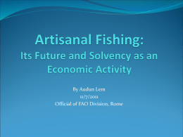 Artisanal Fishing: Its Future and Solvency as an Economic