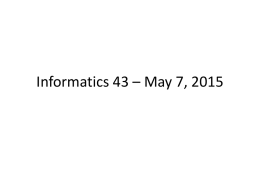 Informatics 43 – April 2, 2013