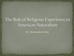 The Role of Religious Experience in American Naturalism