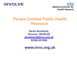 Sarah Buckland People-Centred Public Health