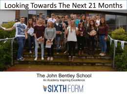The John Bentley School Prospective Sixth Form Evening