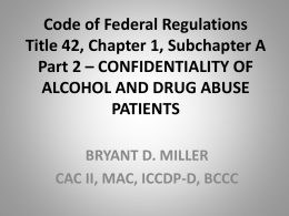 Code of Federal Regulations Title 42, Chapter 1