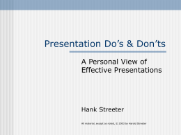 Presentation Do’s & Don’ts - Aristotle University of