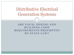 Distributive Electrical Generation and Land Use Ordinances