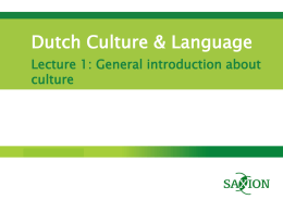 Dutch Culture & Language