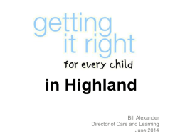 Highland Child Protection Services Self Evaluation: Autumn