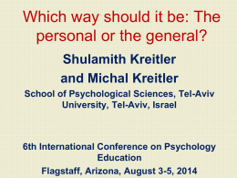 The Psychosemantic Approach to Personality