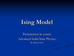 Ising Model - Welcome - DPHYS