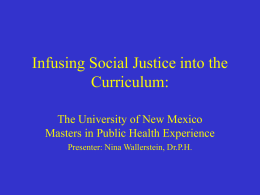 Infusing Social Justice into the Curriculum: