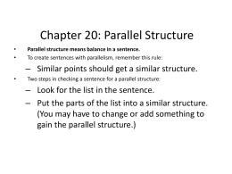 Chapter 20: Parallel Structure
