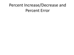 Percent Increase/Decrease