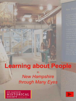 Learning about People - New Hampshire Historical Society