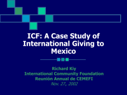 Review of the International Giving Marketplace Post 9/11”
