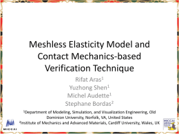 Meshless Elasticity Model and Contact Mechanics