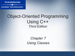 Object-Oriented Programming Using C++, Third Edition