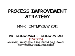 PROCESS IMPROVEMENT STRATEGY NNPC INTERVIEW 2011