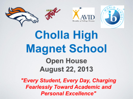 Cholla High MagneT School: Title I School