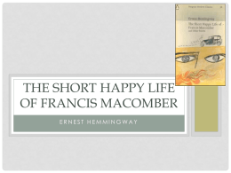 The Short happy life of Francis macomber
