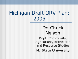 Updating the 1979 Michigan ORV Plan