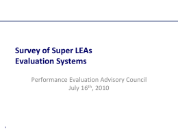 Survey of Super LEAs Evaluation Systems