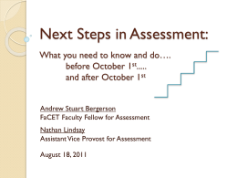 Next Steps in Assessment - University of Missouri–Kansas
