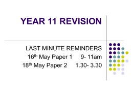 YEAR 11 REVISION - Sprowston Community High School