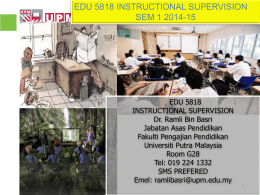EDU 5818 INSTRUCTIONAL SUPERVISION SEM 1 2008/09