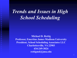 High School Scheduling Change in Virginia