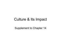 Culture & Its Impact