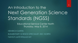 An Introduction to the Next Generation Science Standards