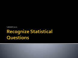 Recognize Statistical Questions