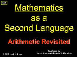 Mathematics as a Second Language