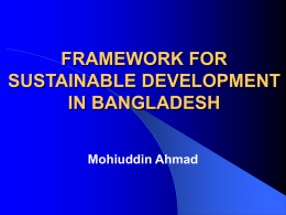 Framework for Sustainable Development in Bangladesh
