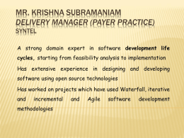 Mr. Krishna Subramaniam Delivery Manager (Payer Practice